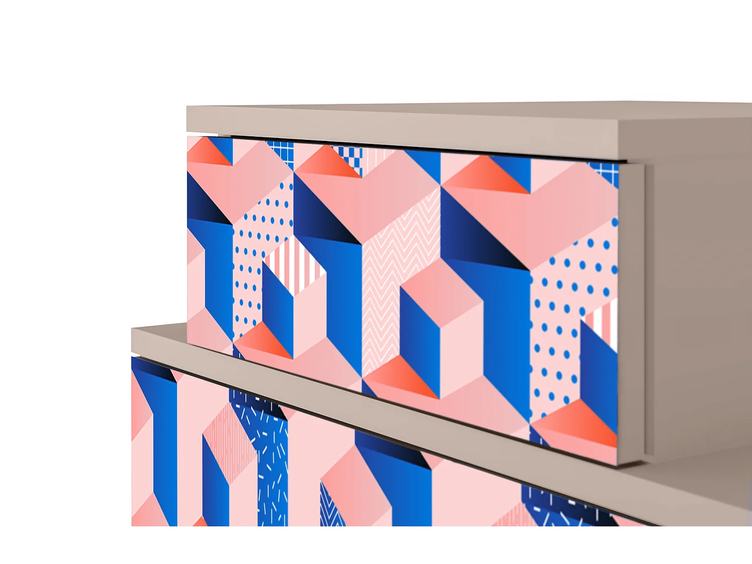 Table de nuit - 58х58х41 cm - NS1 - Pinky Squares, Latte