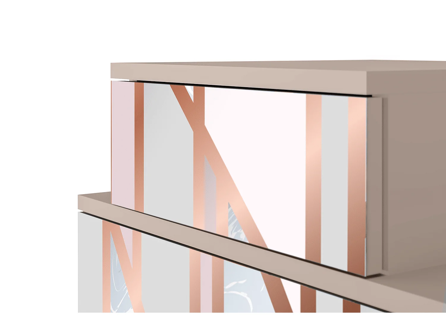 Stolik nocny - 58х58х41 cm - NS1 - Champagne Story, Latte