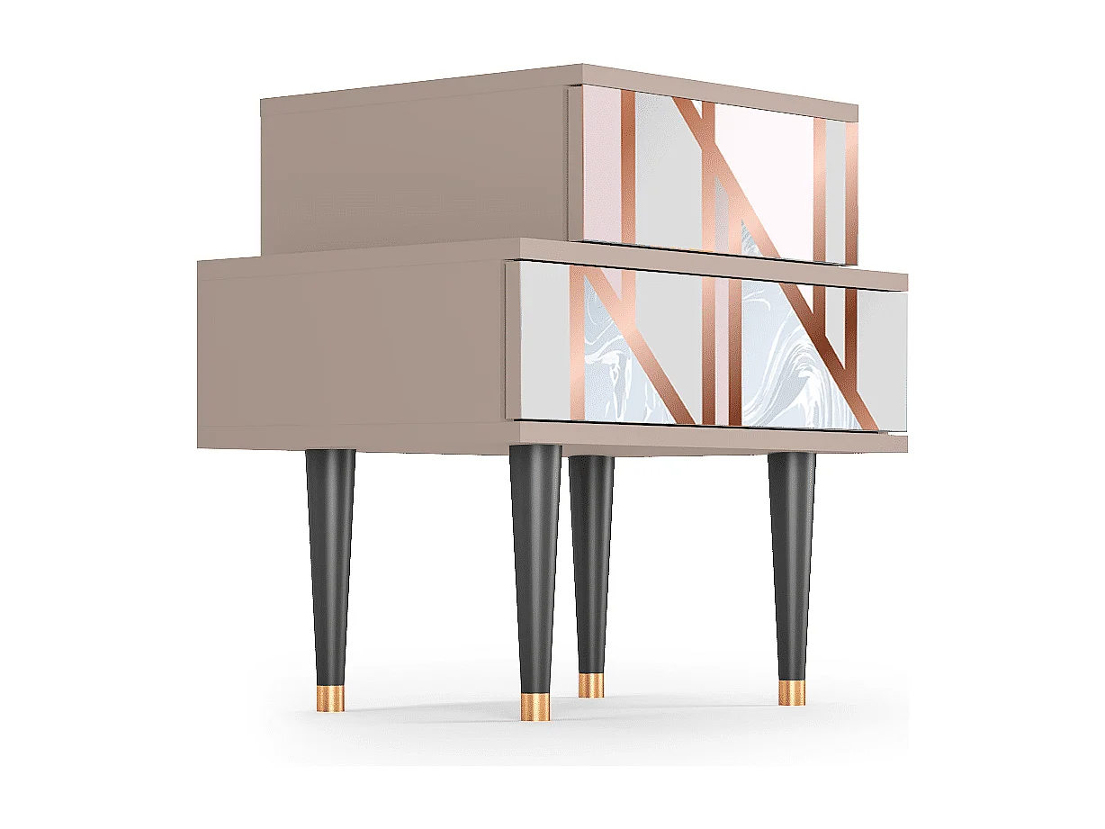 Table de nuit - 58х58х41 cm - NS1 - Champagne Story, Latte