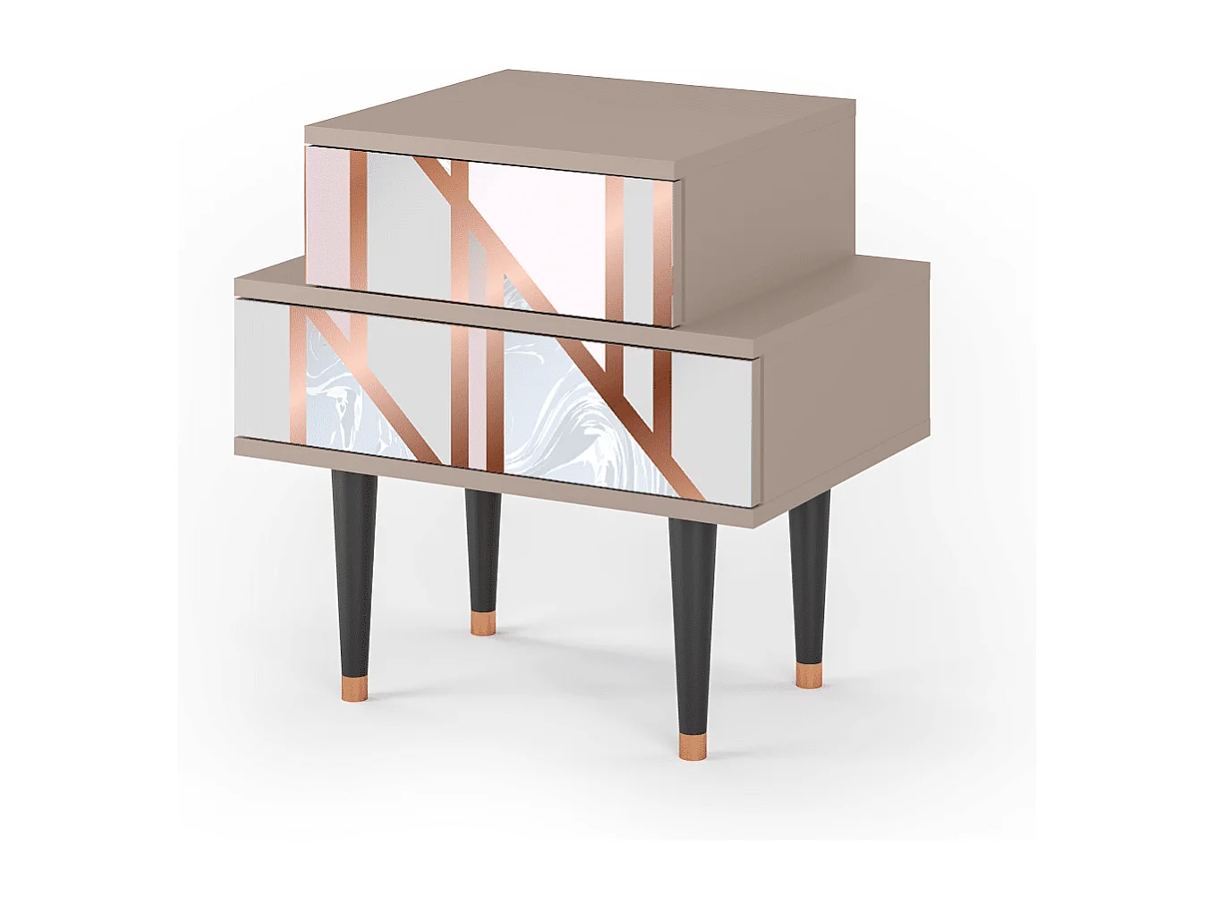 Comodino - 58х58х41 cm - NS1 - Champagne Story, Latte