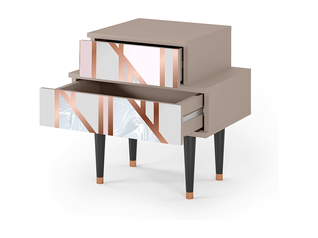 Comodino - 58х58х41 cm - NS1 - Champagne Story, Latte