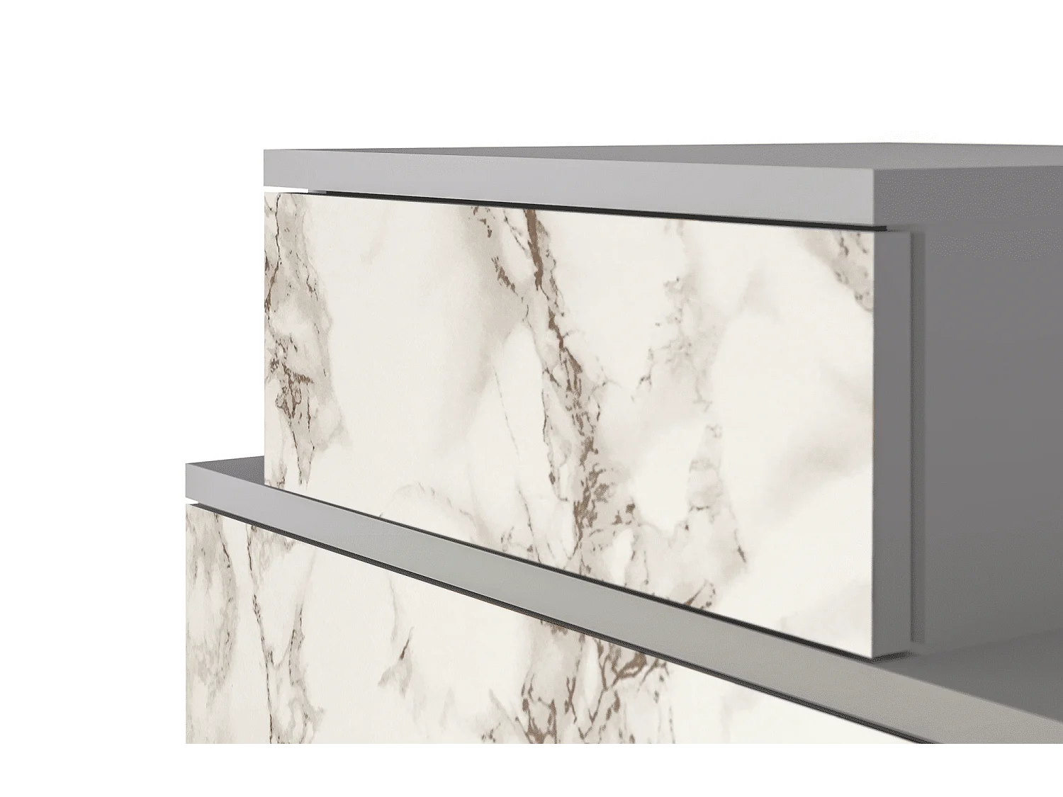 Stolik nocny - 58х58х41 cm - NS1 - Milk Marble, Szary