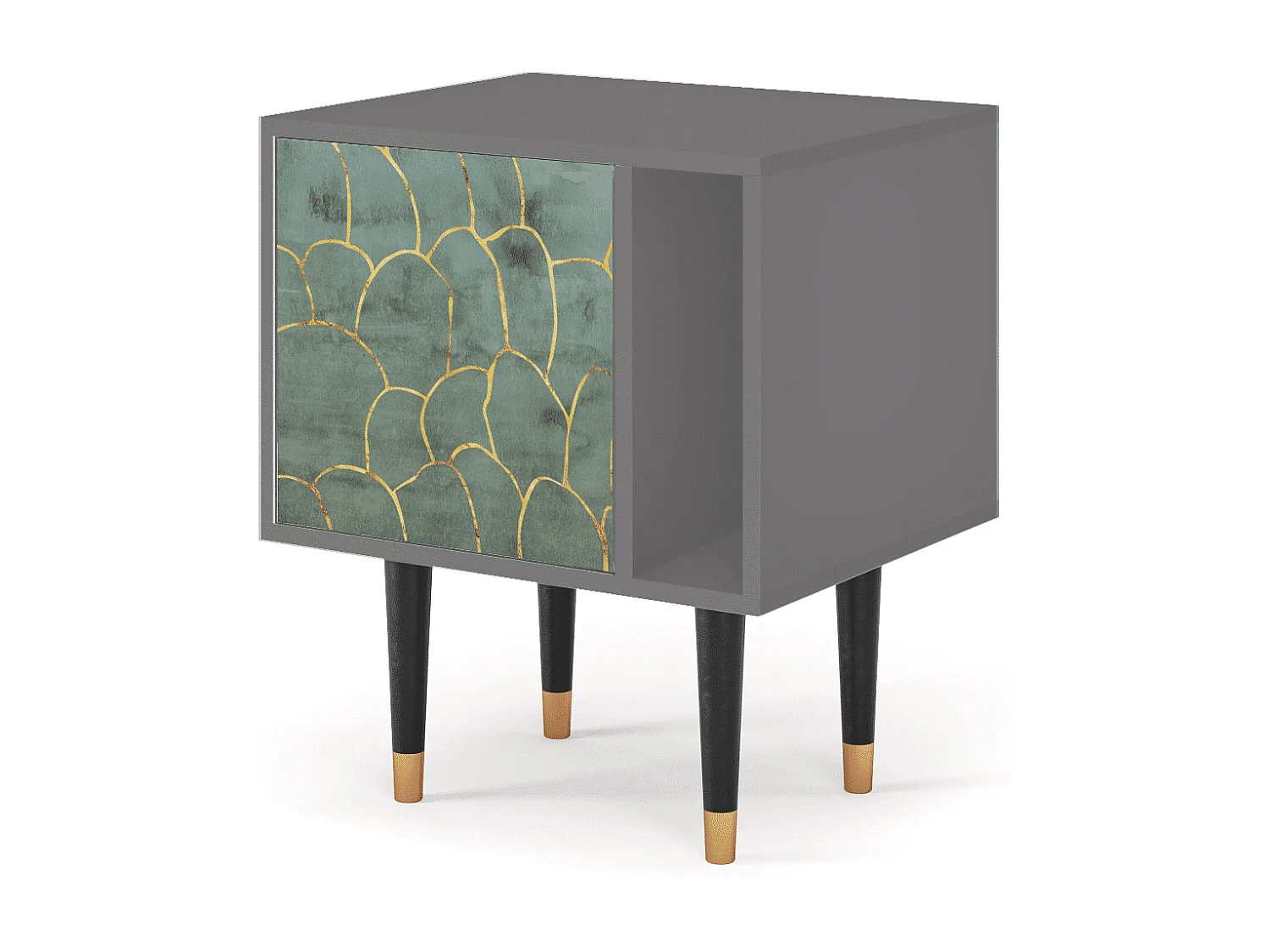 Table de nuit - 57х69х48 cm - S2 - Magnificent Water Lily, Gris