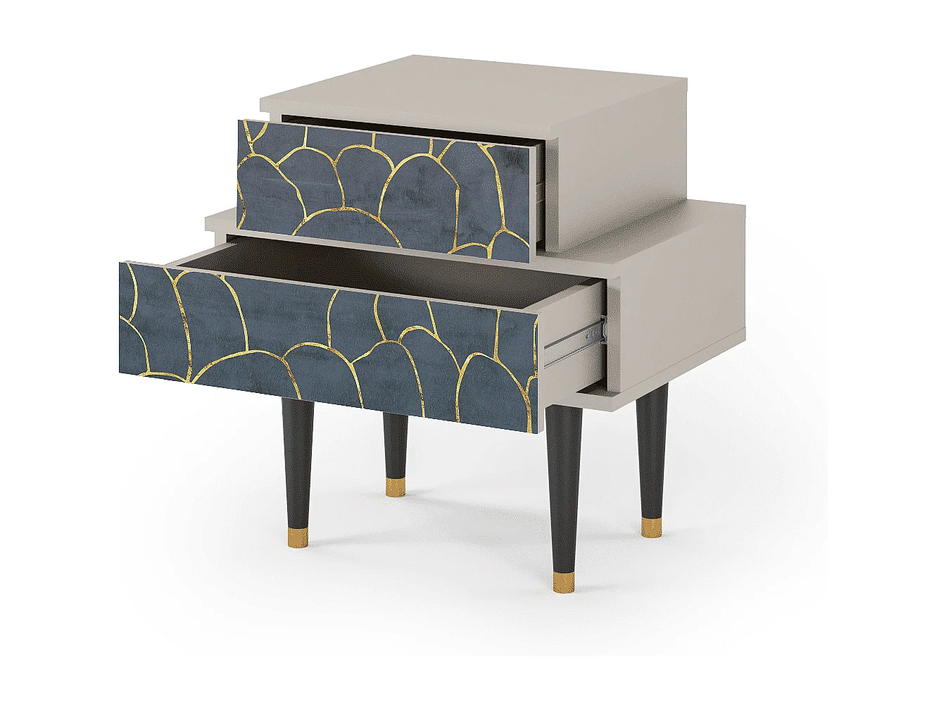 Stolik nocny - 58х58х41 cm - NS1 - Blue Lagoon, Piaskowy