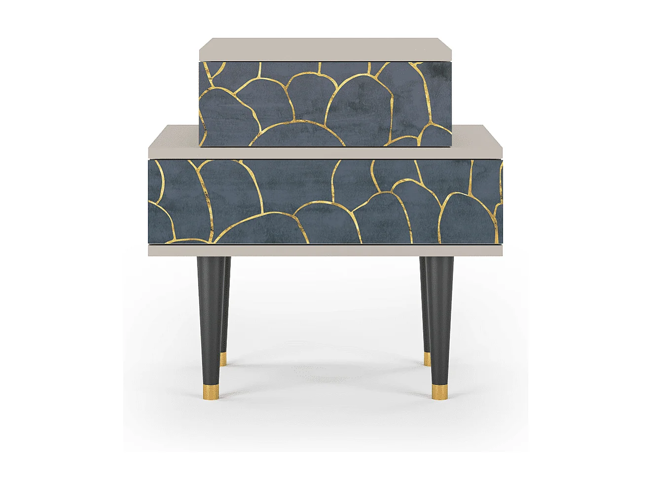 Stolik nocny - 58х58х41 cm - NS1 - Blue Lagoon, Piaskowy