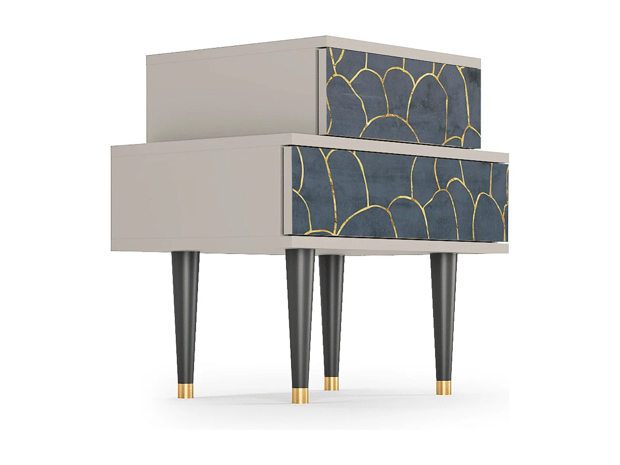 Stolik nocny - 58х58х41 cm - NS1 - Blue Lagoon, Piaskowy