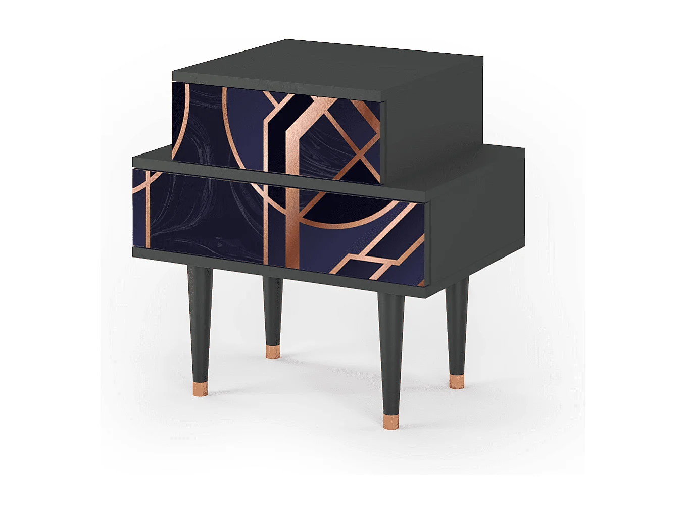 Nachtkastje - 58х58х41 cm - NS1 - Purple Temple, Antraciet