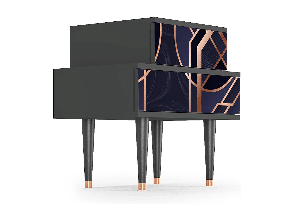 Nachtkastje - 58х58х41 cm - NS1 - Purple Temple, Antraciet