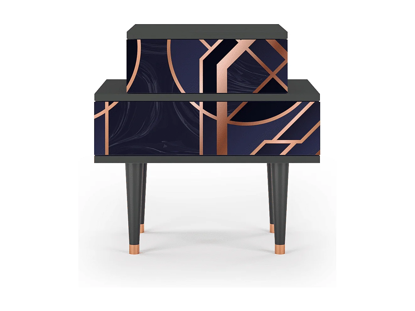 Stolik nocny - 58х58х41 cm - NS1 - Purple Temple, Antracyt