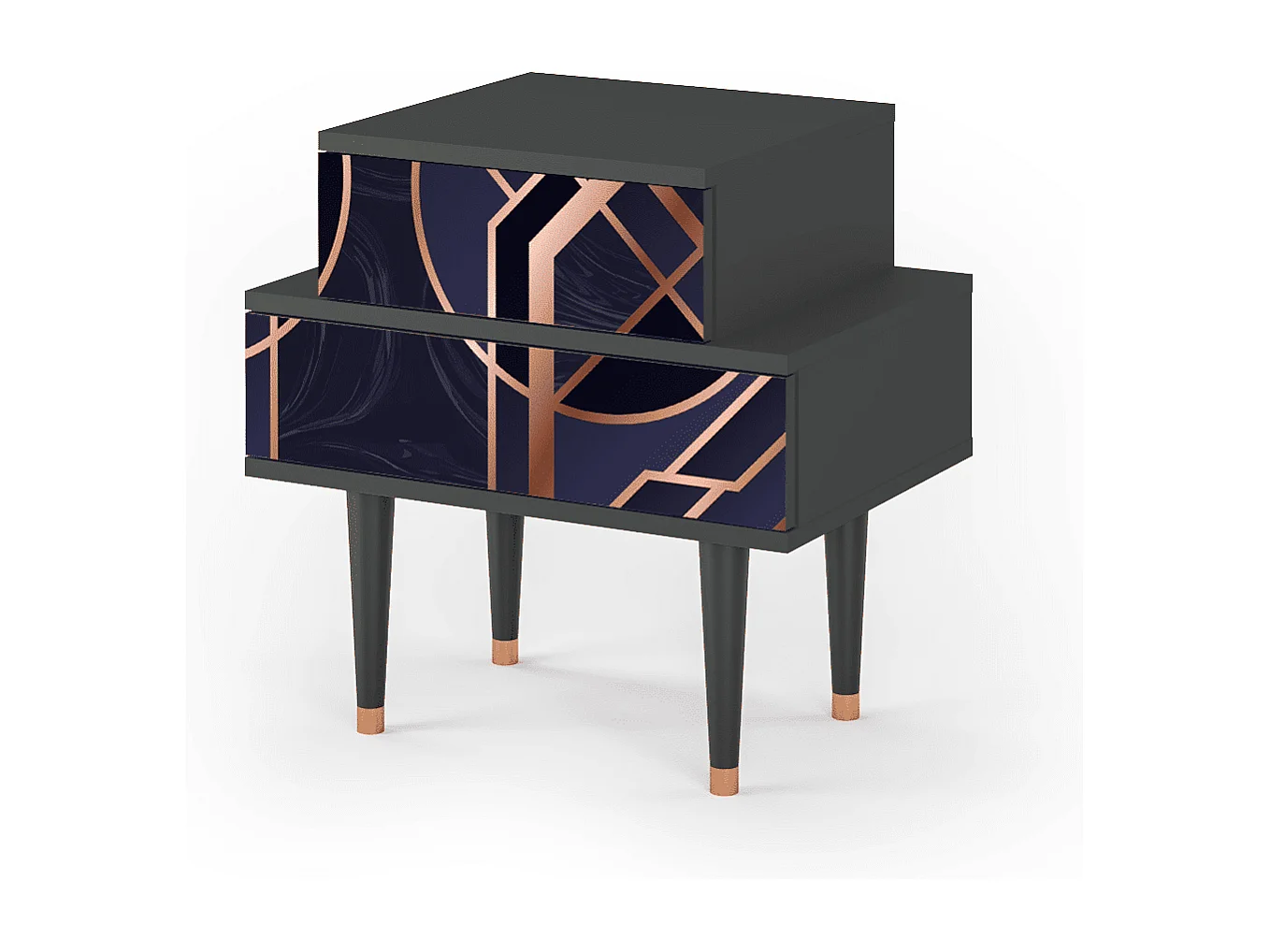 Stolik nocny - 58х58х41 cm - NS1 - Purple Temple, Antracyt