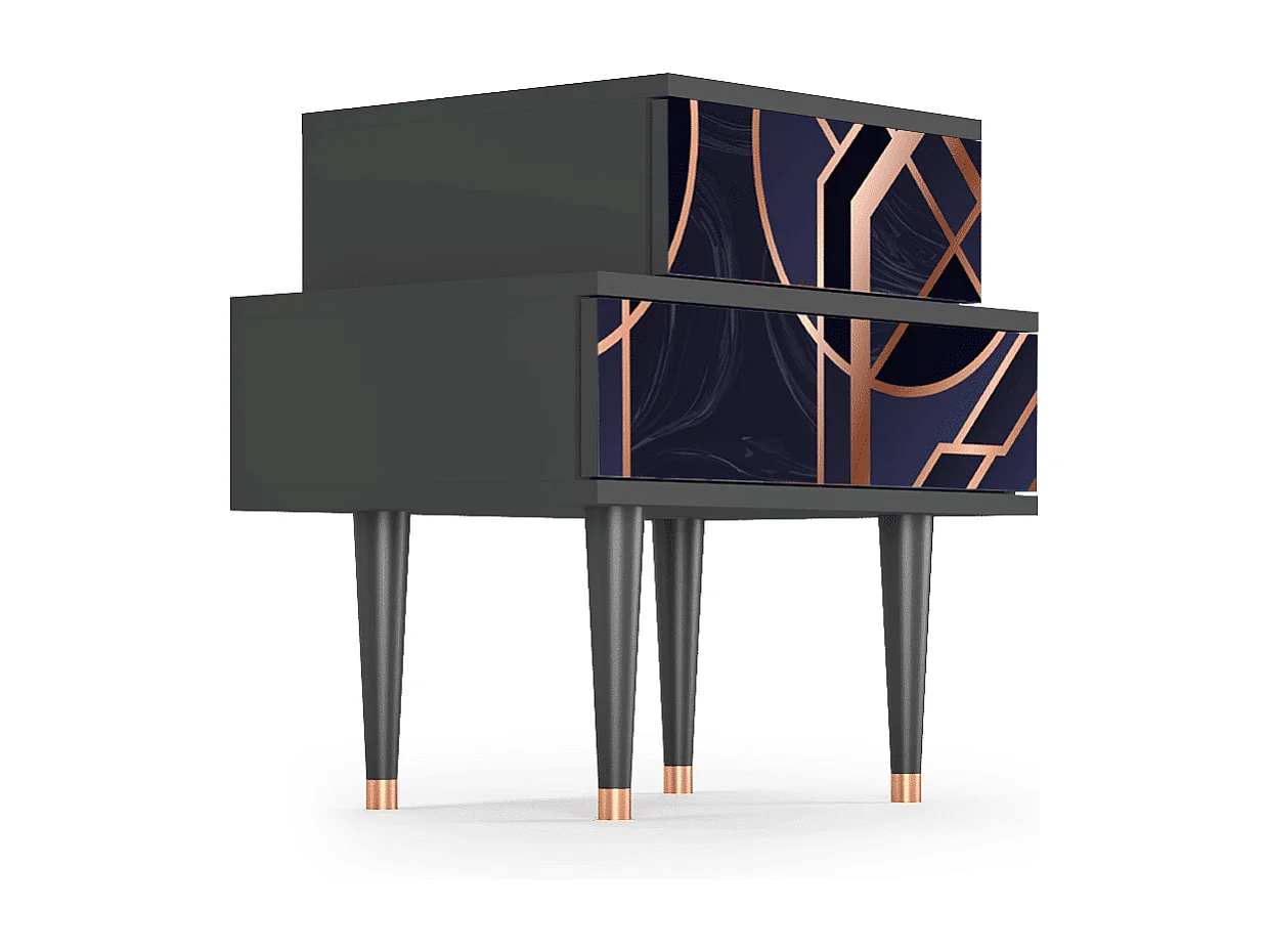 Stolik nocny - 58х58х41 cm - NS1 - Purple Temple, Antracyt