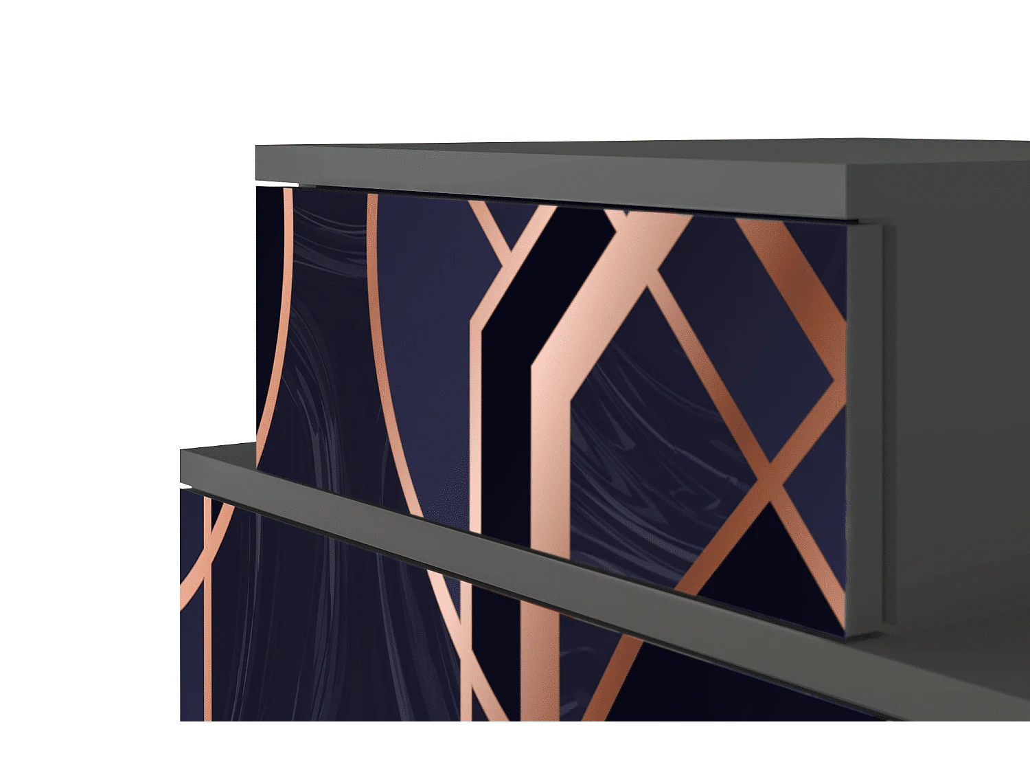 Stolik nocny - 58х58х41 cm - NS1 - Purple Temple, Antracyt