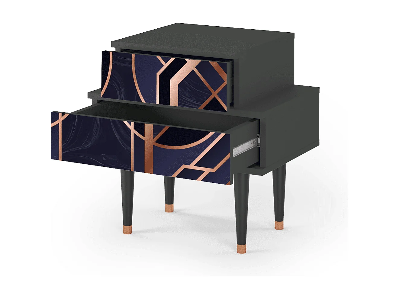 Stolik nocny - 58х58х41 cm - NS1 - Purple Temple, Antracyt