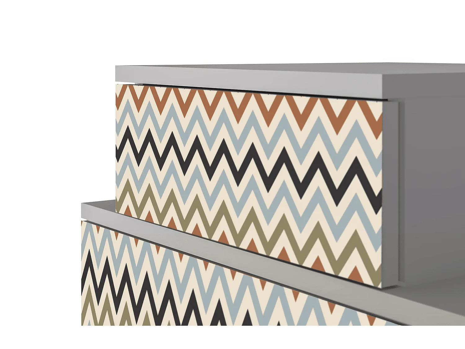 Stolik nocny - 58х58х41 cm - NS1 - Bright Ripple, Szary