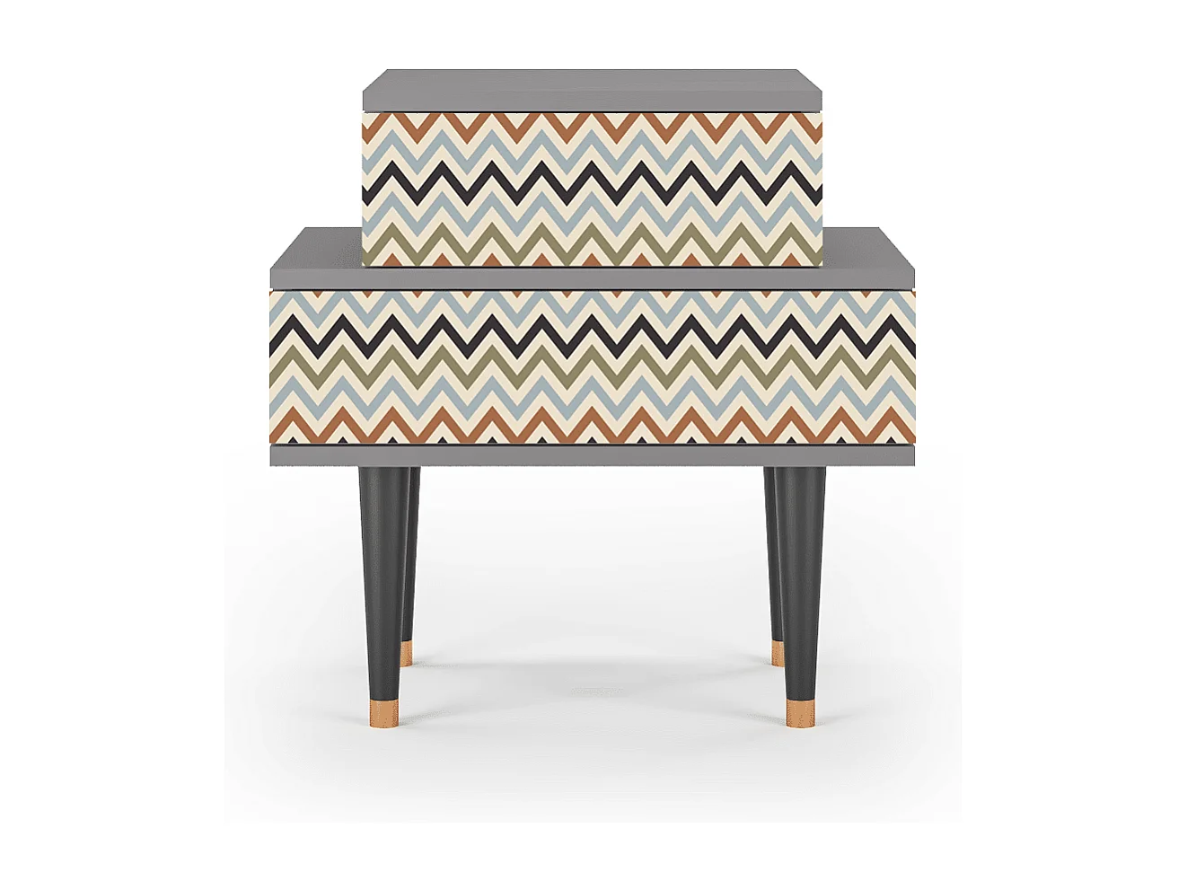 Table de nuit - 58х58х41 cm - NS1 - Bright Ripple, Gris