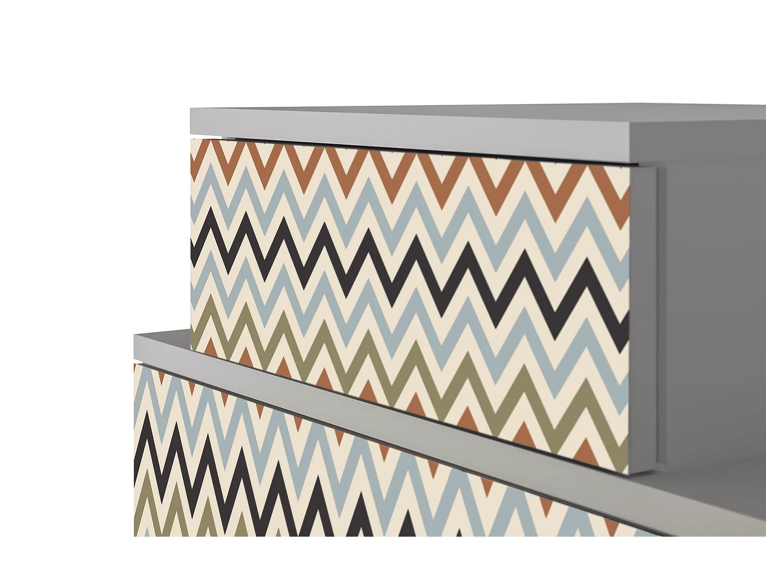 Table de nuit - 58х58х41 cm - NS1 - Bright Ripple, Gris