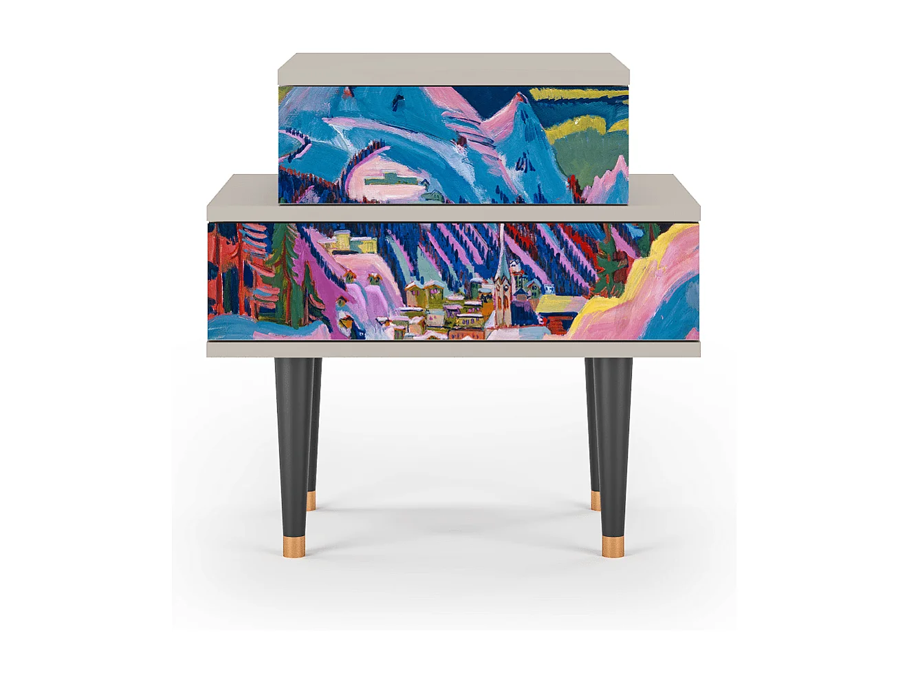 Table de nuit - 58х58х41 cm - NS1 - Davos Winter, Sable