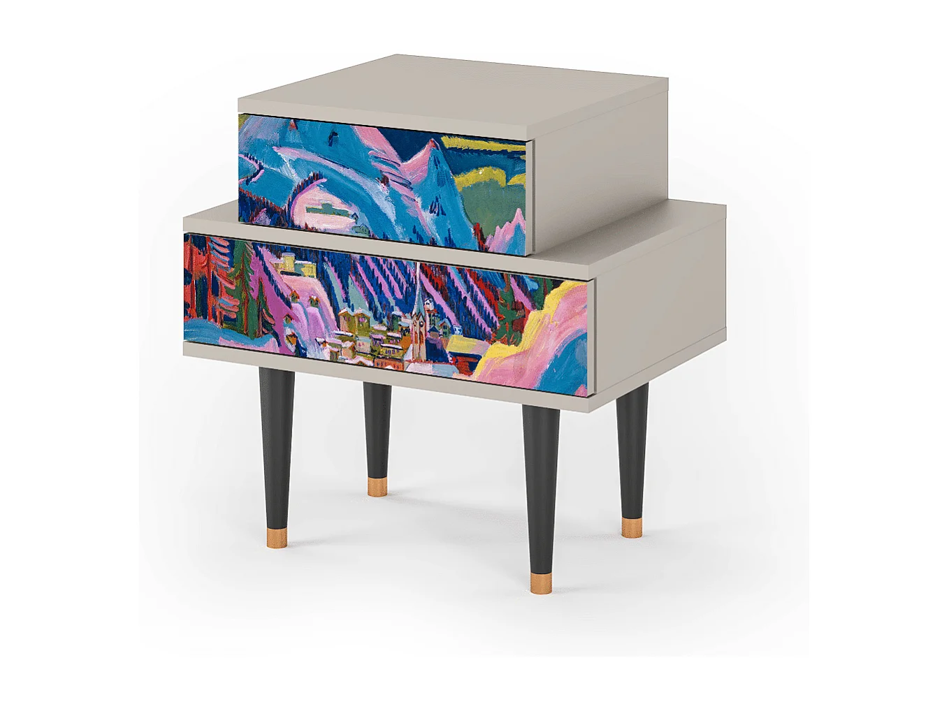 Table de nuit - 58х58х41 cm - NS1 - Davos Winter, Sable