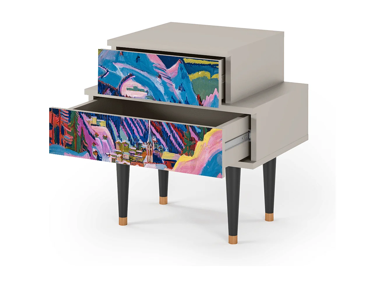 Table de nuit - 58х58х41 cm - NS1 - Davos Winter, Sable