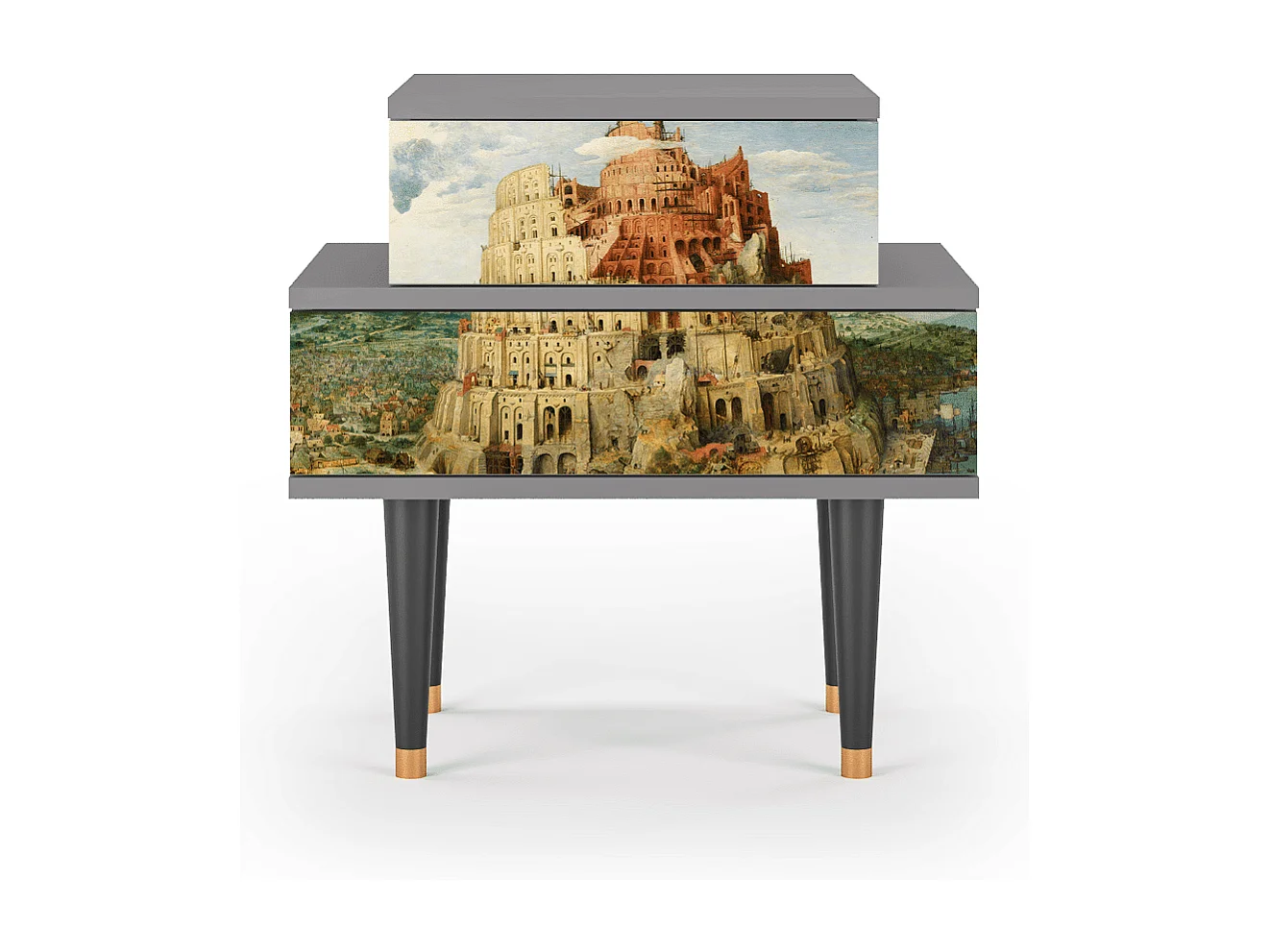 Criado-mudo - 58х58х41 cm - NS1 - Elder The Tower, Cinza