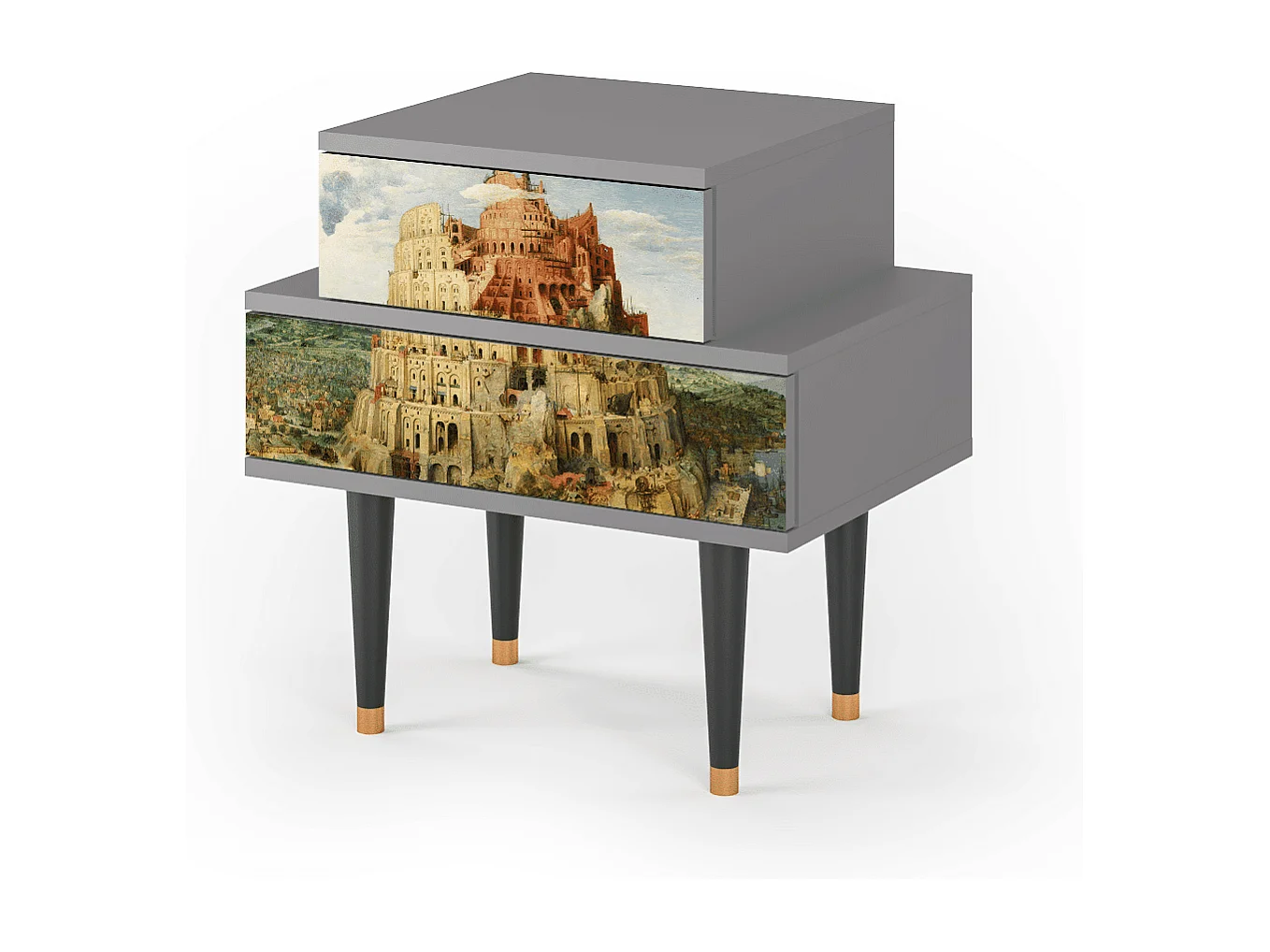 Comodino - 58х58х41 cm - NS1 - Elder The Tower, Grigio