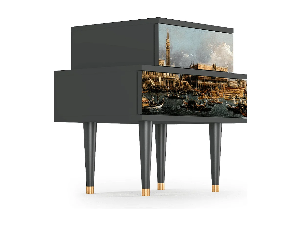 Stolik nocny - 58х58х41 cm - NS1 - The Bucintoro, Antracyt