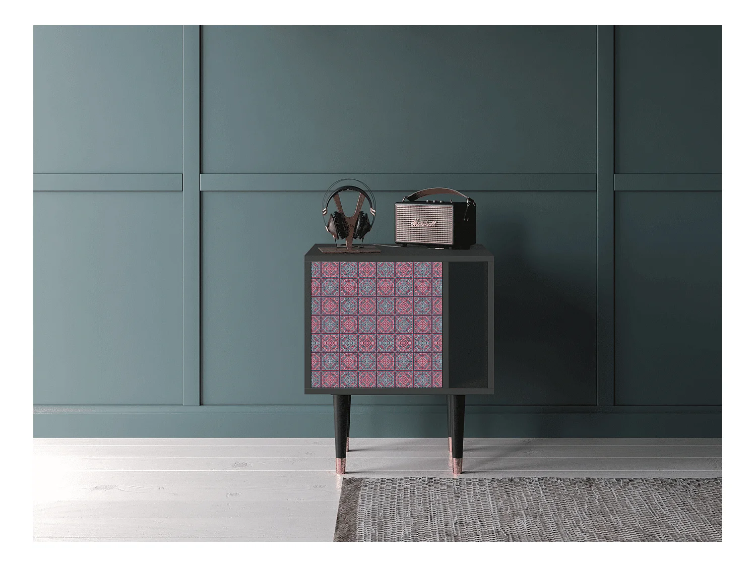 Table de nuit - 57х69х48 cm - S2 - Riviera Mosaic, Anthracite