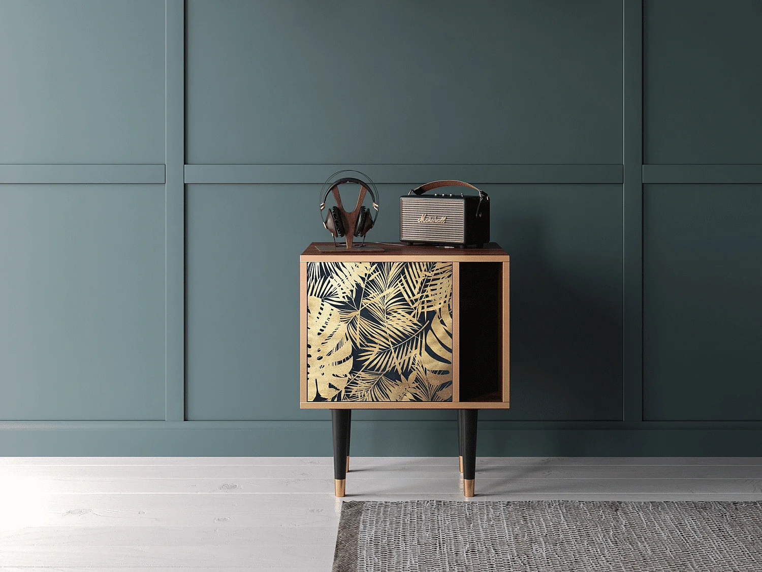 Table de nuit - 57х69х48 cm - S2 - Jungle Vibes, Noyer