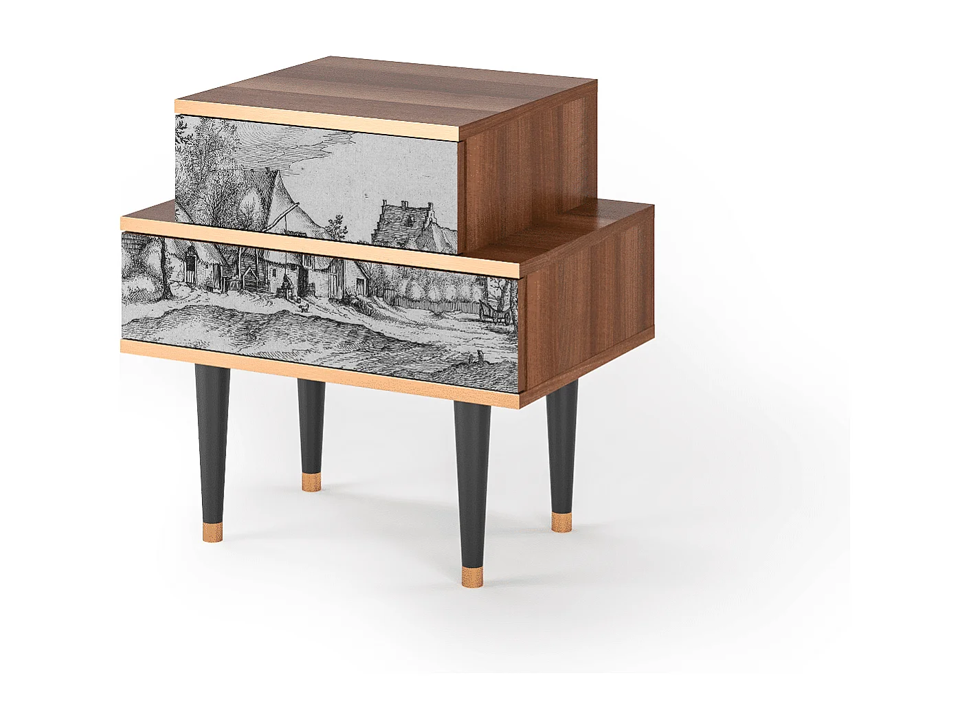 Criado-mudo - 58х58х41 cm - NS1 - Farms in a Village, Nogueira