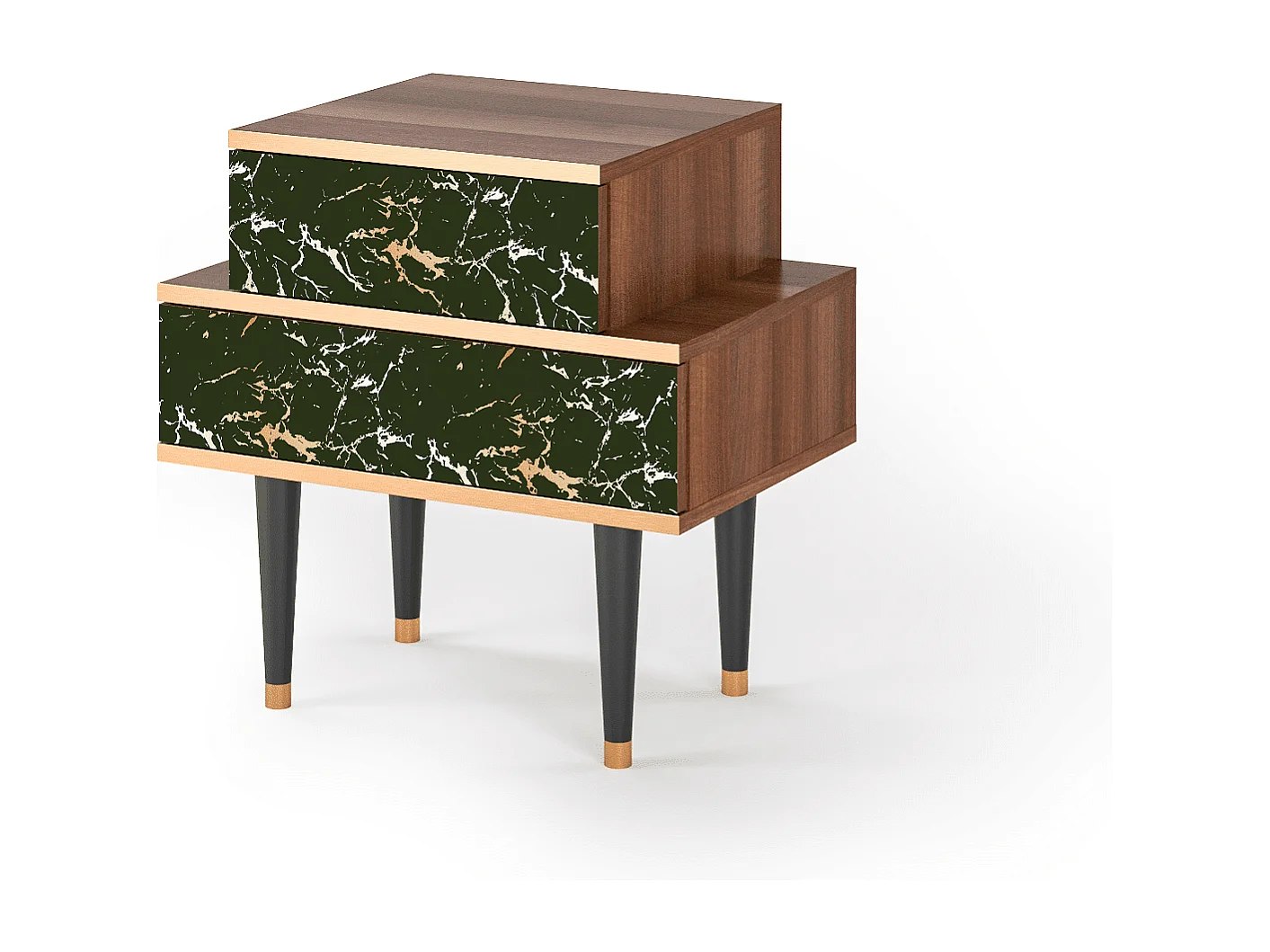 Stolik nocny - 58х58х41 cm - NS1 - Amazon Forest, Orzech