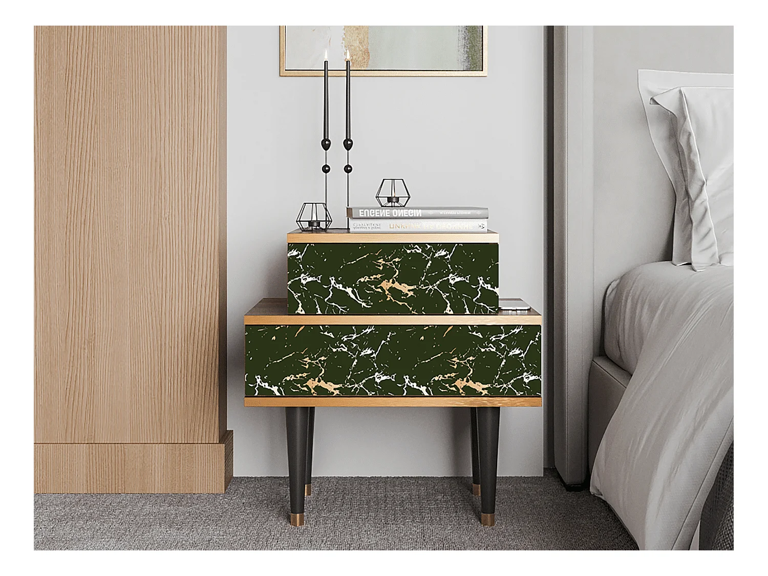 Table de nuit - 58х58х41 cm - NS1 - Amazon Forest, Noyer