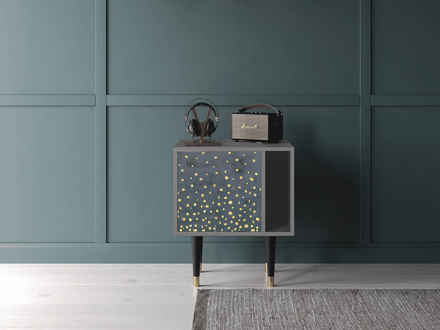 Table de nuit - 57х69х48 cm - S2 - Foggy Lights, Gris