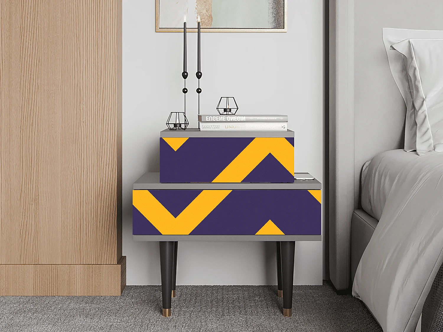 Table de nuit - 58х58х41 cm - NS1 - The Brightest Way, Gris