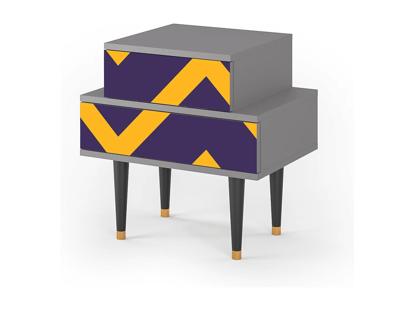 Stolik nocny - 58х58х41 cm - NS1 - The Brightest Way, Szary