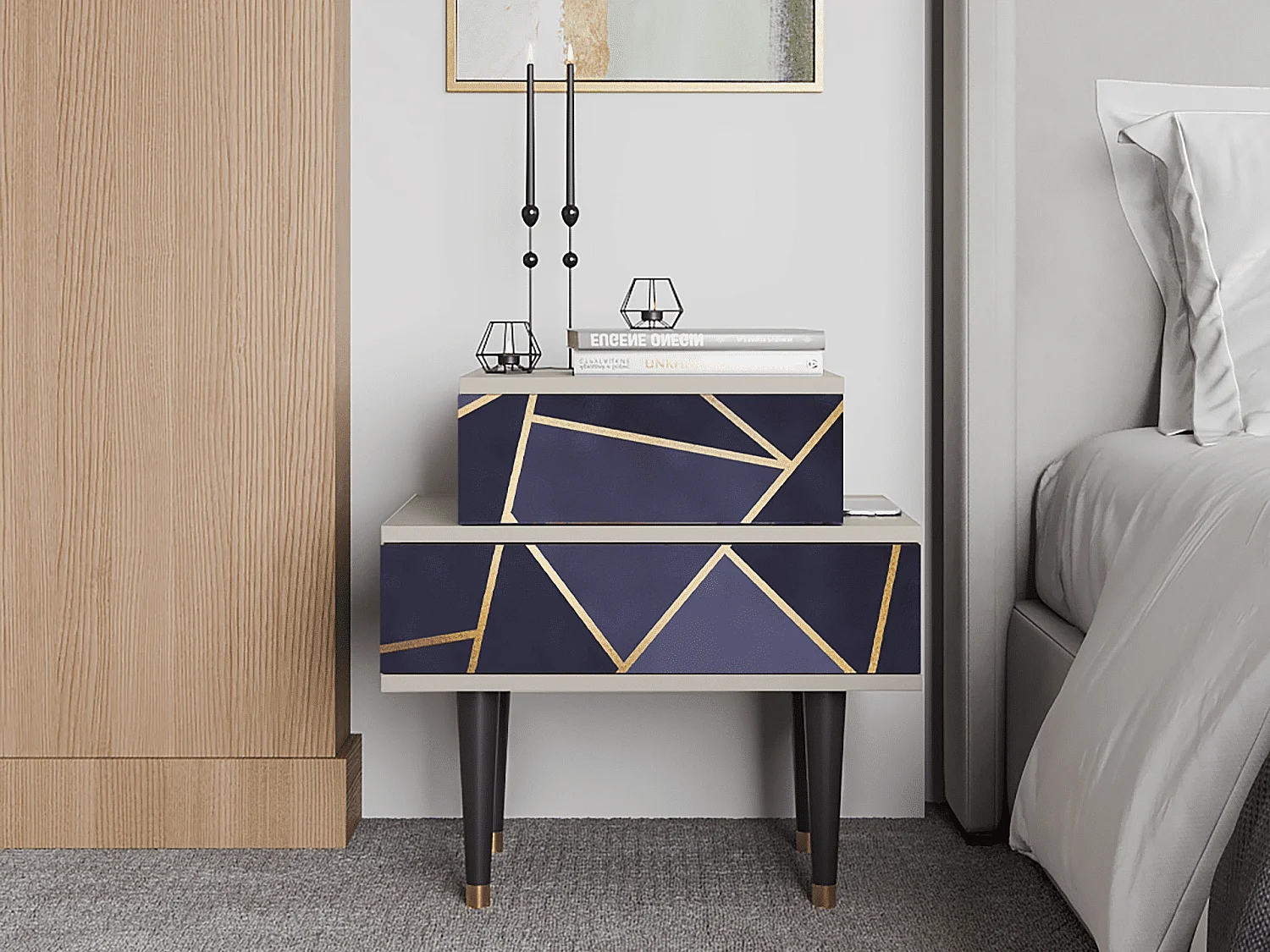 Comodino - 58х58х41 cm - NS1 - The Amethyst, Sabbia