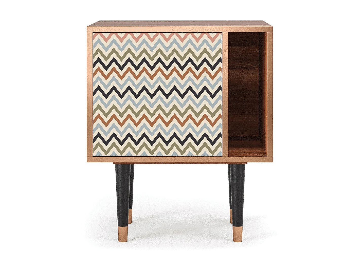 Stolik nocny - 57х69х48 cm - S2 - Bright Ripple, Orzech