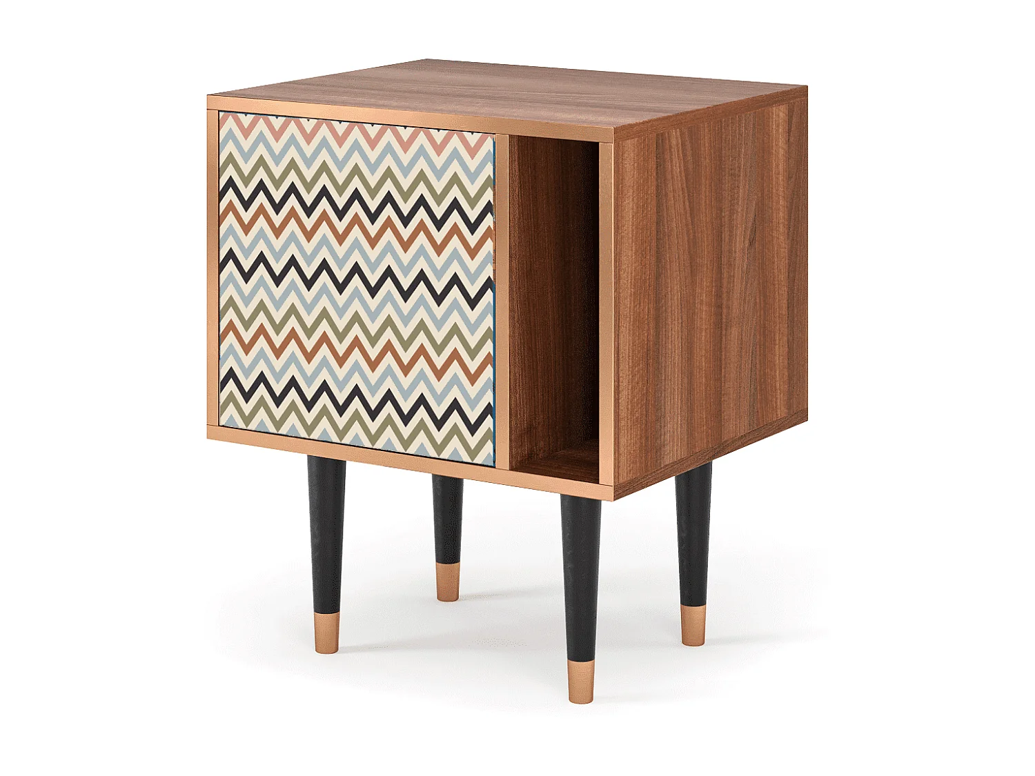 Stolik nocny - 57х69х48 cm - S2 - Bright Ripple, Orzech