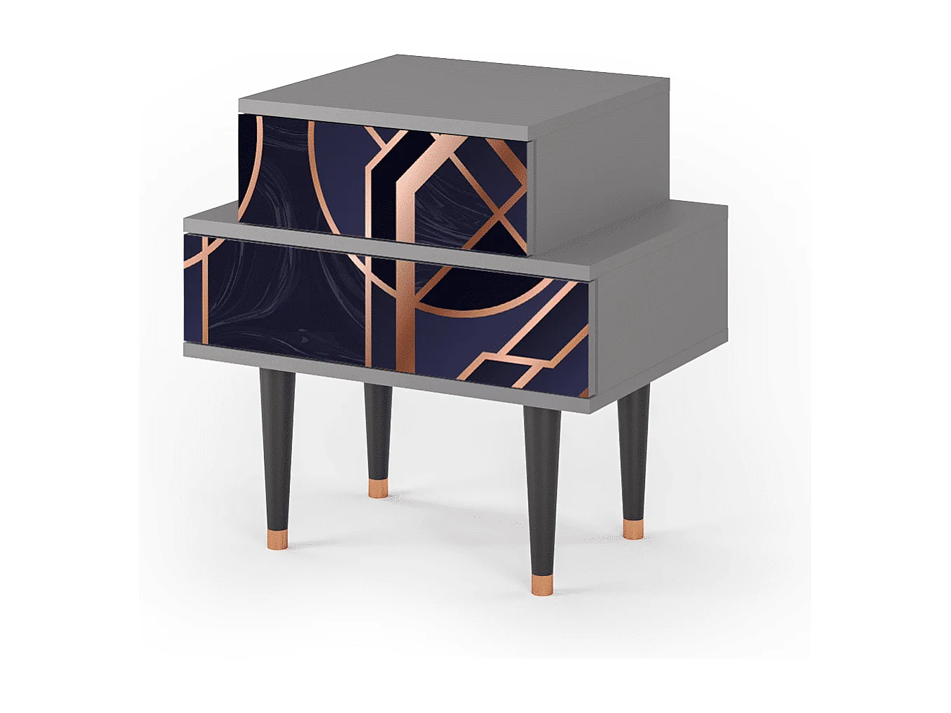 Nachtkastje - 58х58х41 cm - NS1 - Purple Temple, Grijs