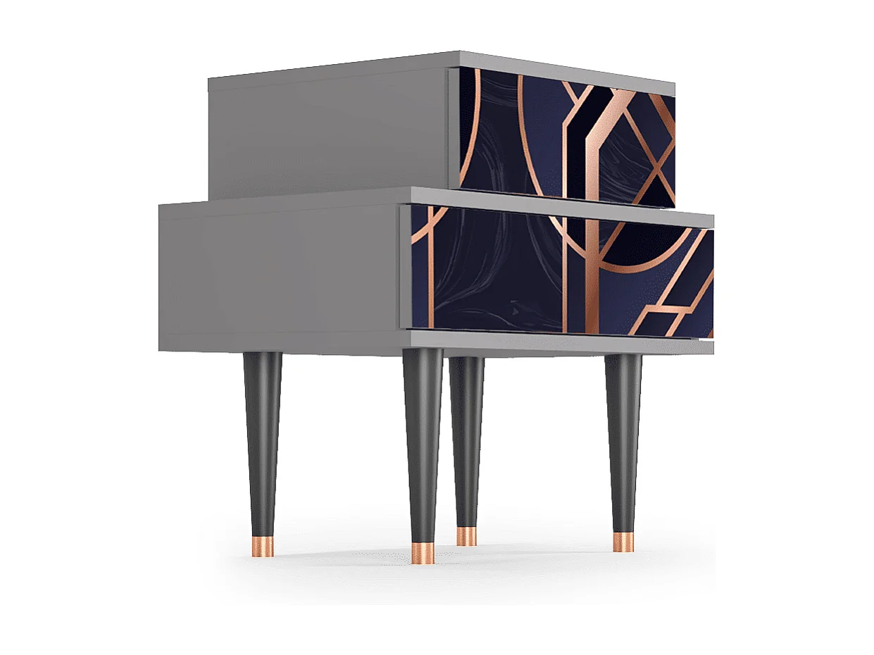 Nachtkastje - 58х58х41 cm - NS1 - Purple Temple, Grijs