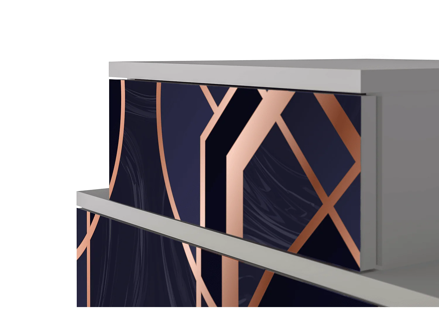 Nachtkastje - 58х58х41 cm - NS1 - Purple Temple, Grijs