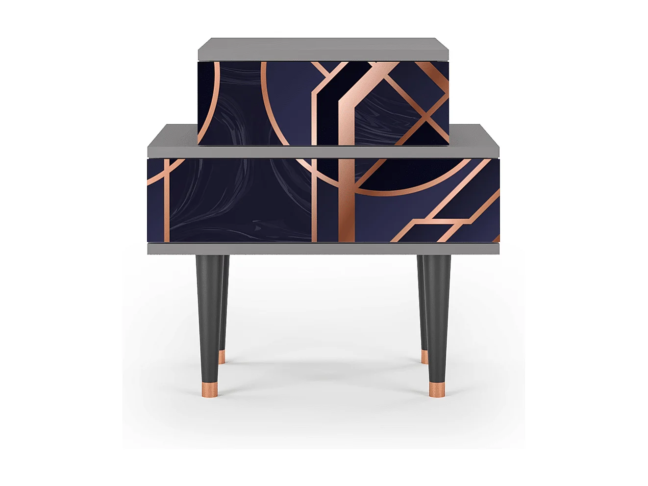 Stolik nocny - 58х58х41 cm - NS1 - Purple Temple, Szary