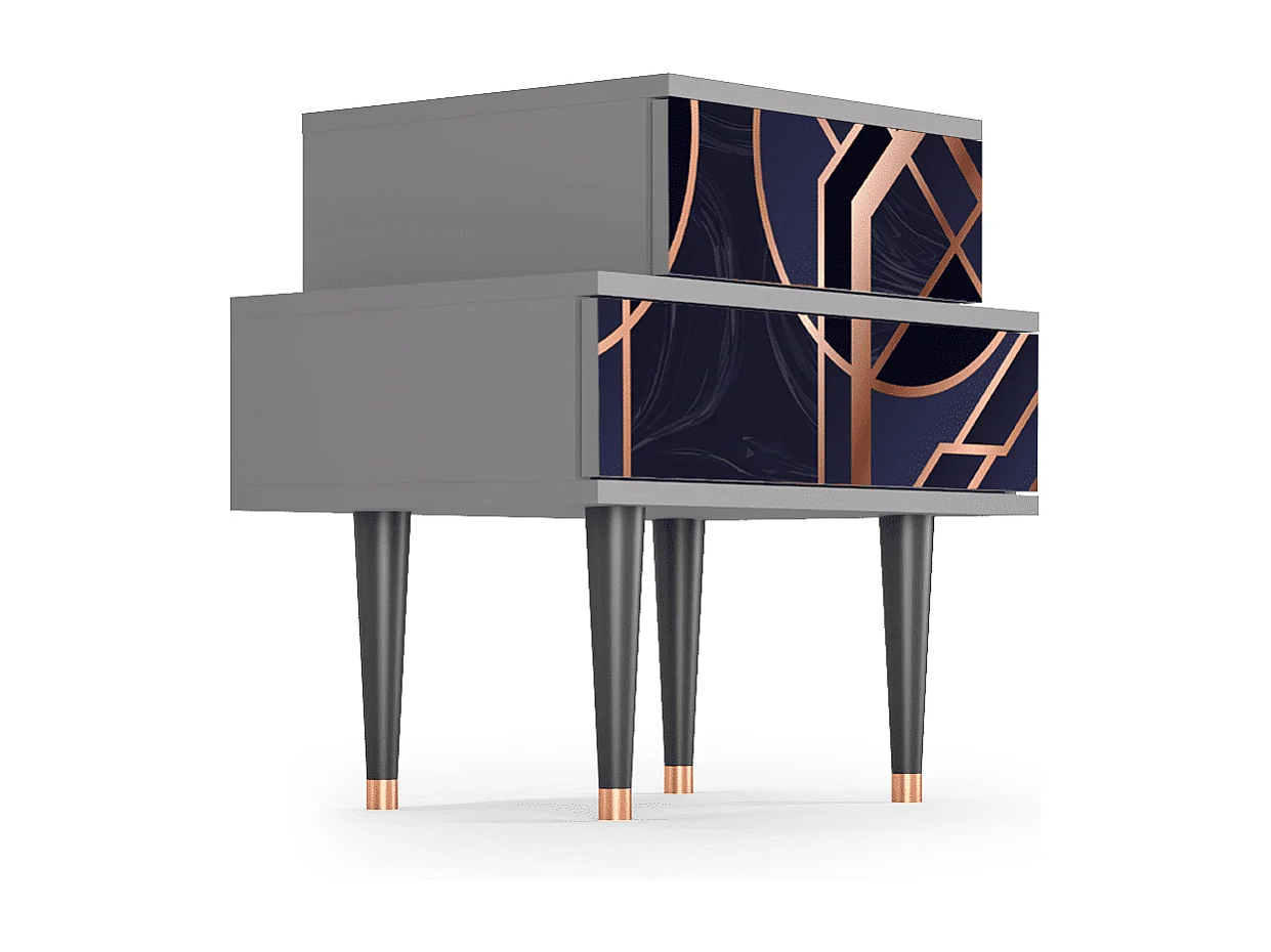 Stolik nocny - 58х58х41 cm - NS1 - Purple Temple, Szary