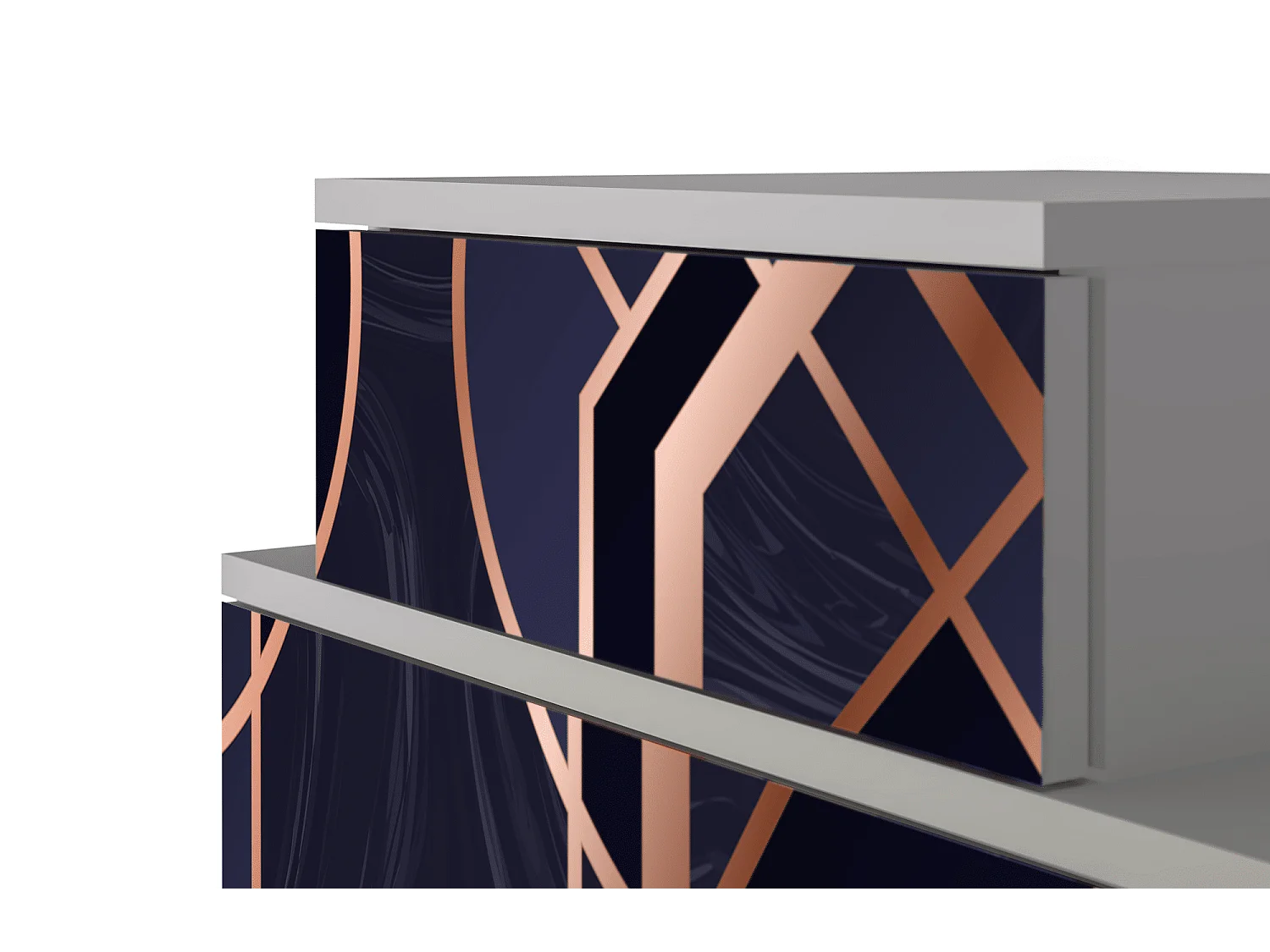 Stolik nocny - 58х58х41 cm - NS1 - Purple Temple, Szary