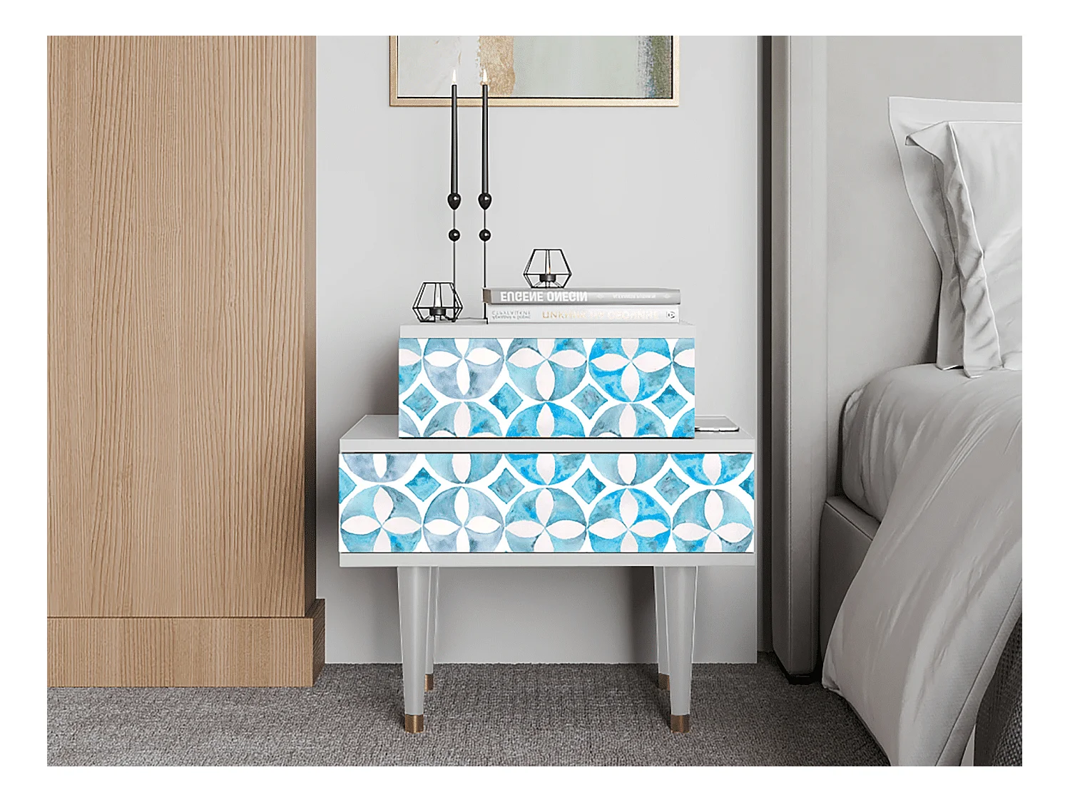 Table de nuit - 58х58х41 cm - NS1 - Porto Mood, Blanc