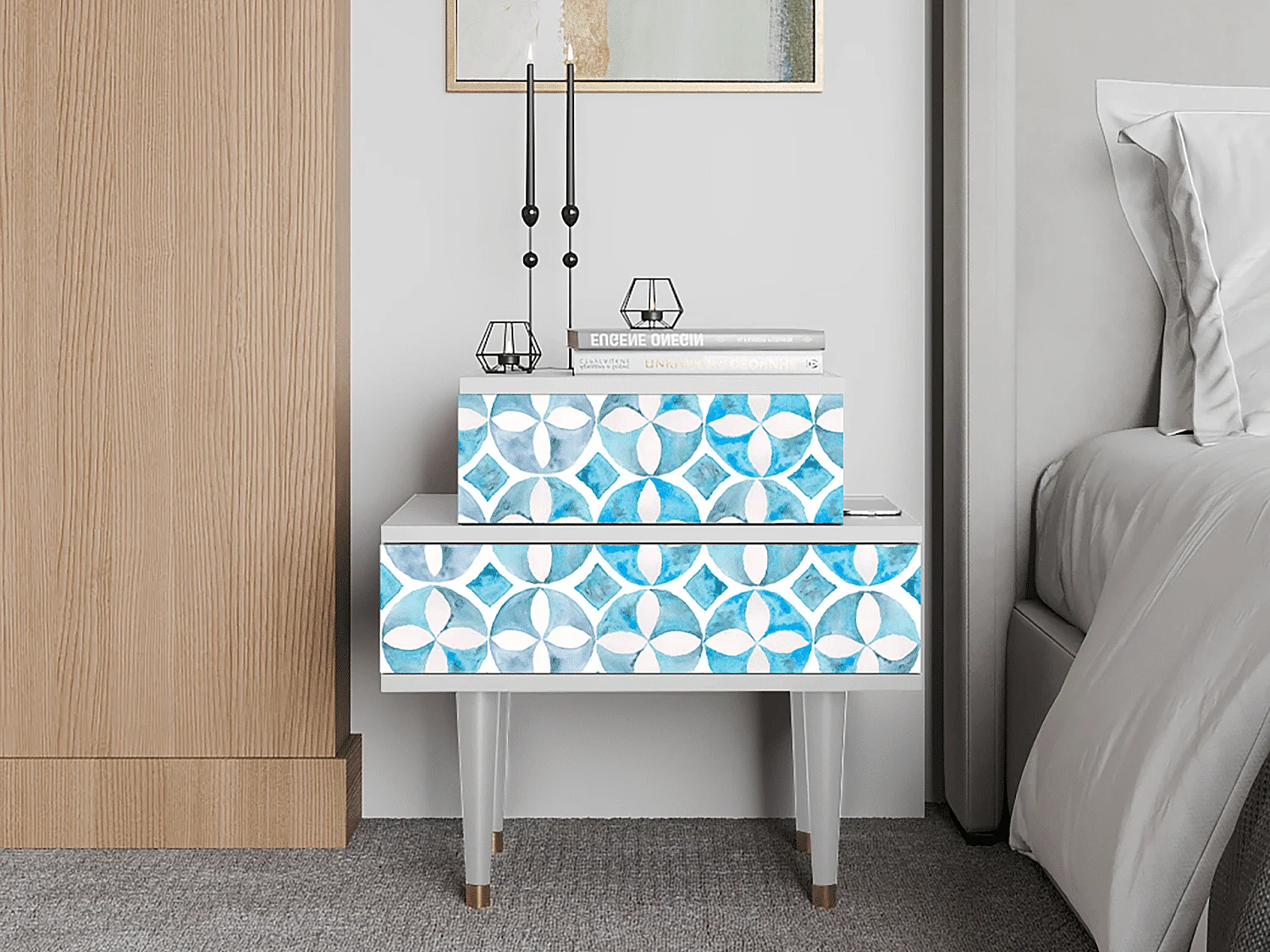 Criado-mudo - 58х58х41 cm - NS1 - Porto Mood, Branco