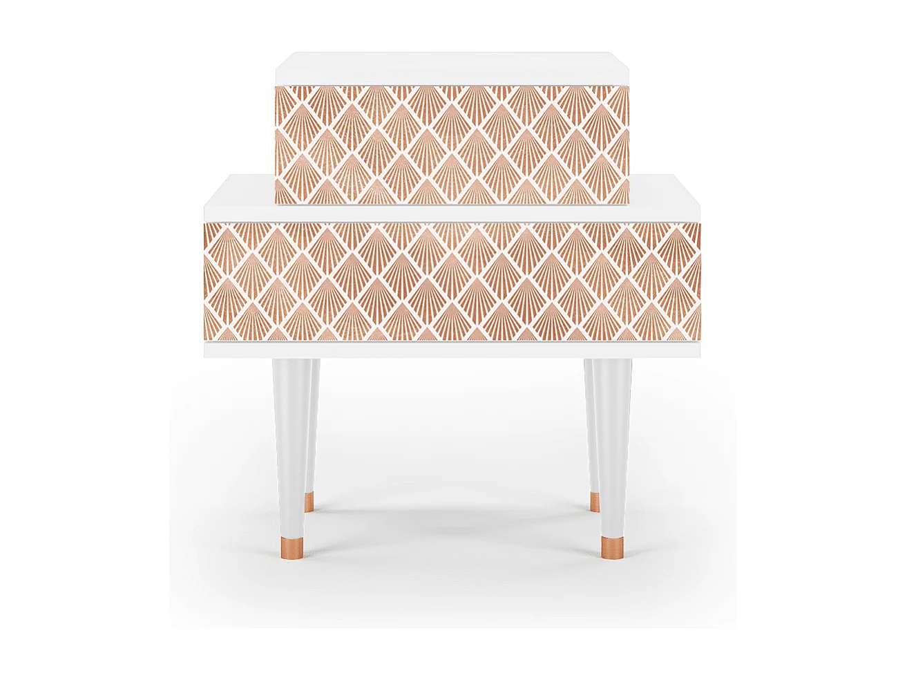 Nachtkastje - 58х58х41 cm - NS1 - Pastel Sunrise, Wit