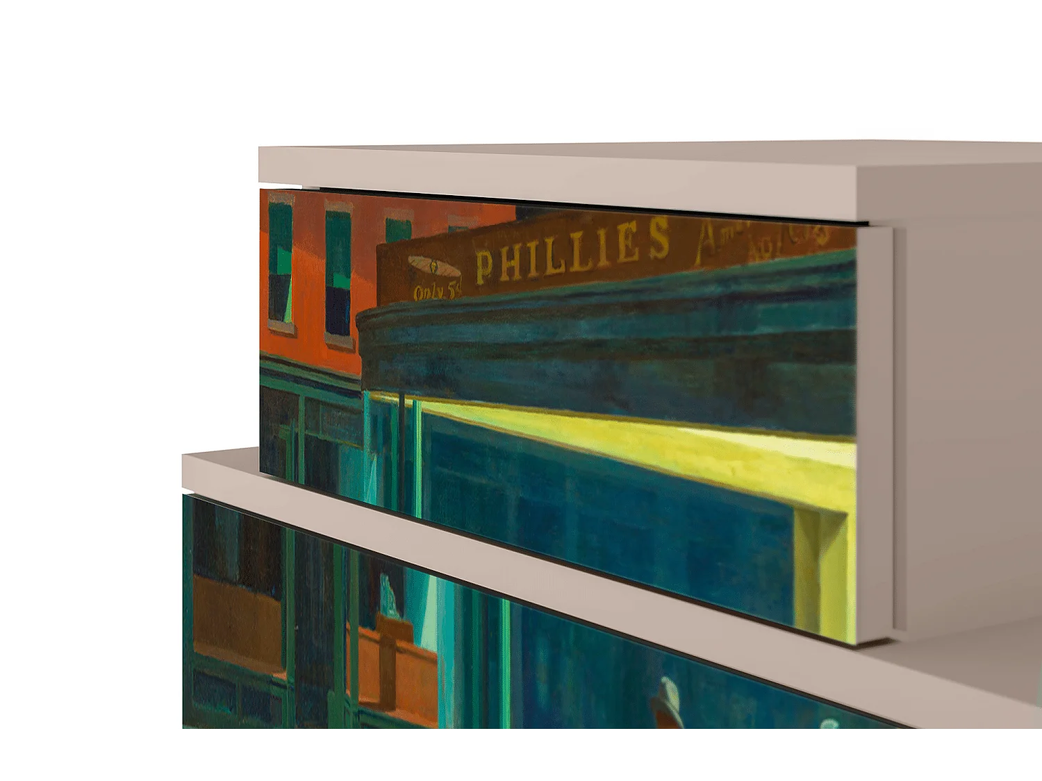 Stolik nocny - 58х58х41 cm - NS1 - Nighthawks by Hopper, Latte