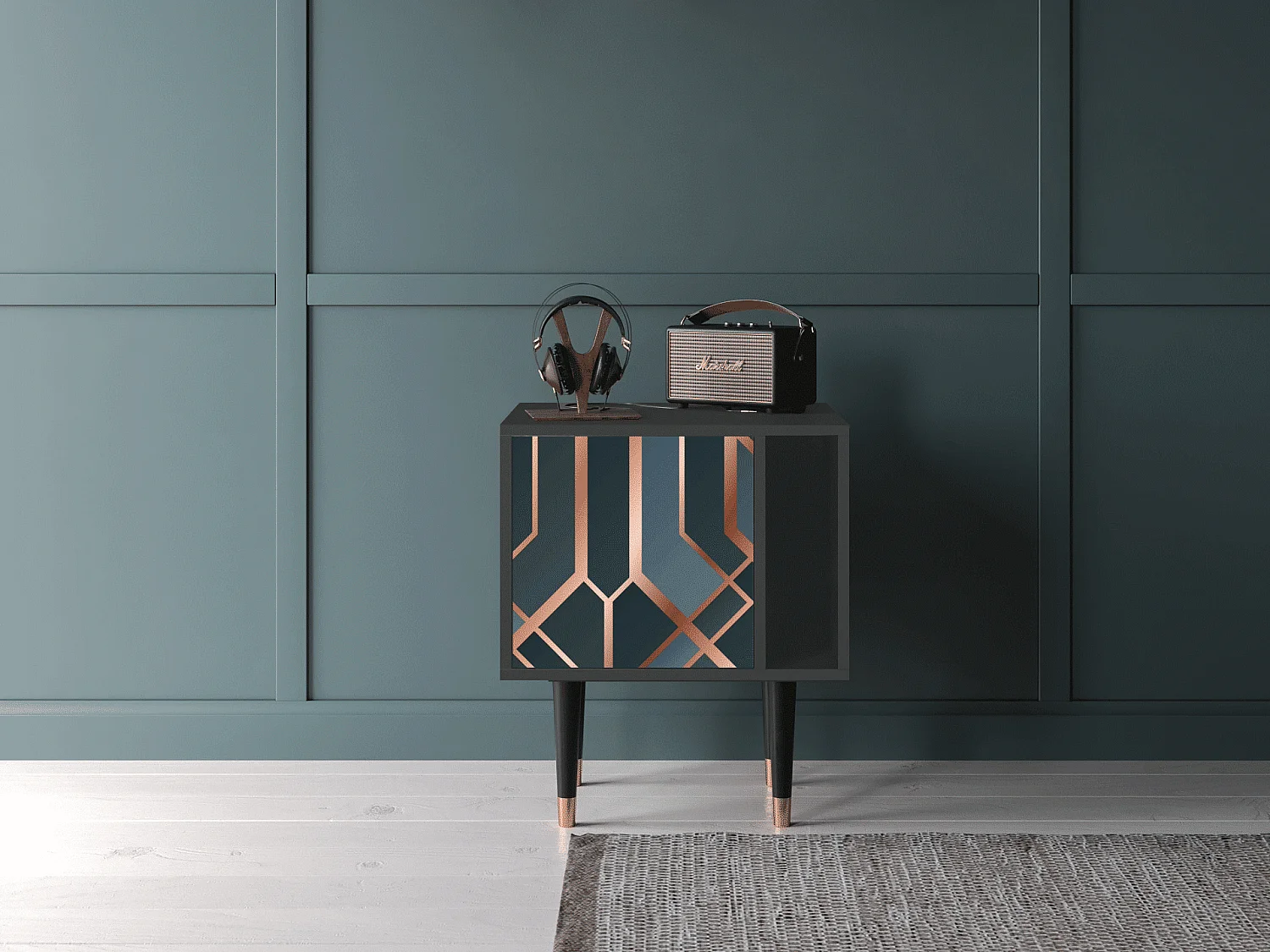 Table de nuit - 57х69х48 cm - S2 - Ashy 1920', Anthracite