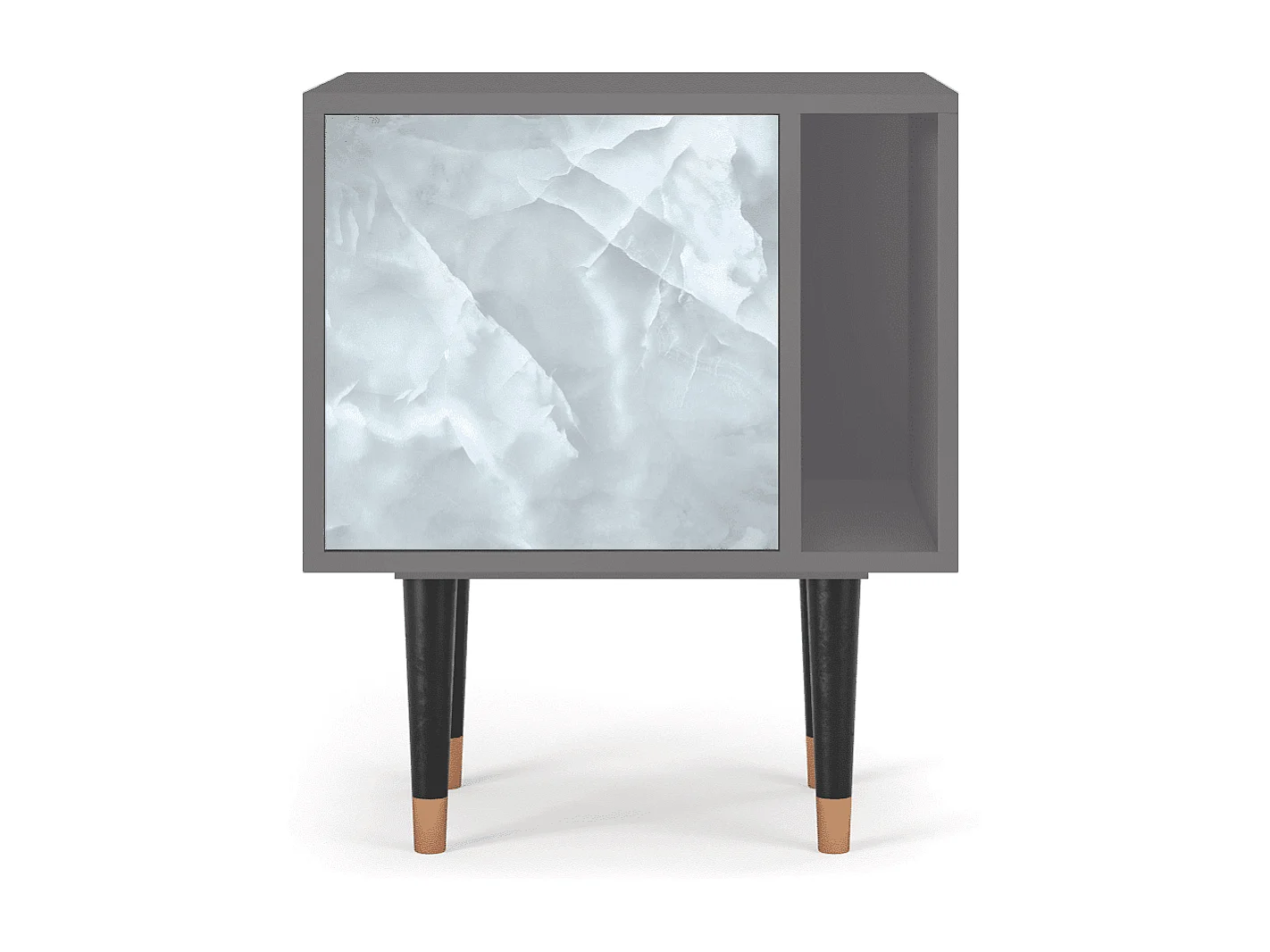 Criado-mudo - 57х69х48 cm - S2 - The Onyx, Cinza