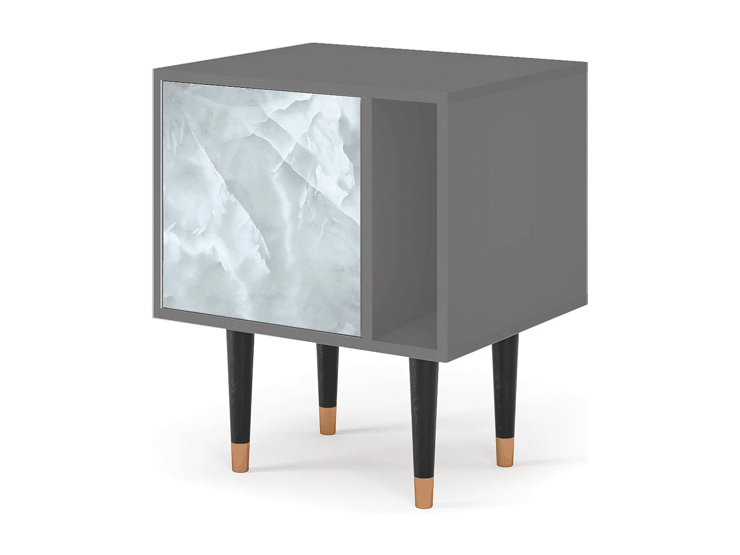 Criado-mudo - 57х69х48 cm - S2 - The Onyx, Cinza